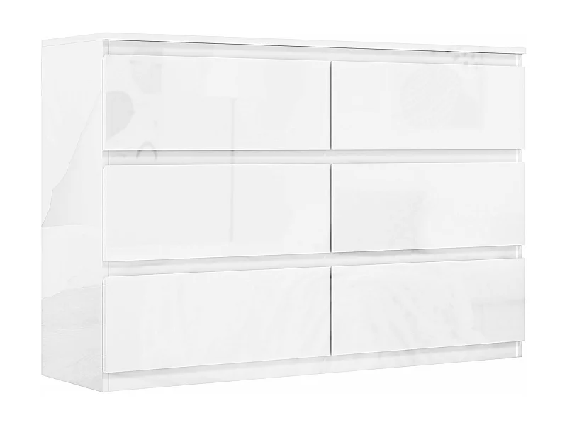 Cómoda Noruega Homcom 6 cajones blanco 75x112x34 cm