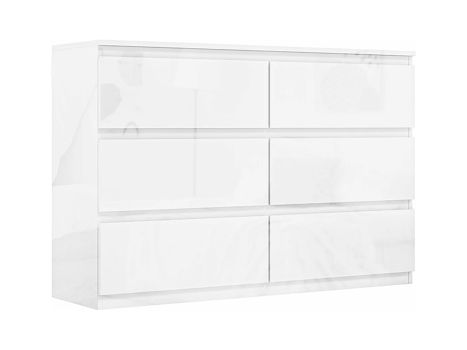 Cómoda Noruega Homcom 6 cajones blanco 75x112x34 cm