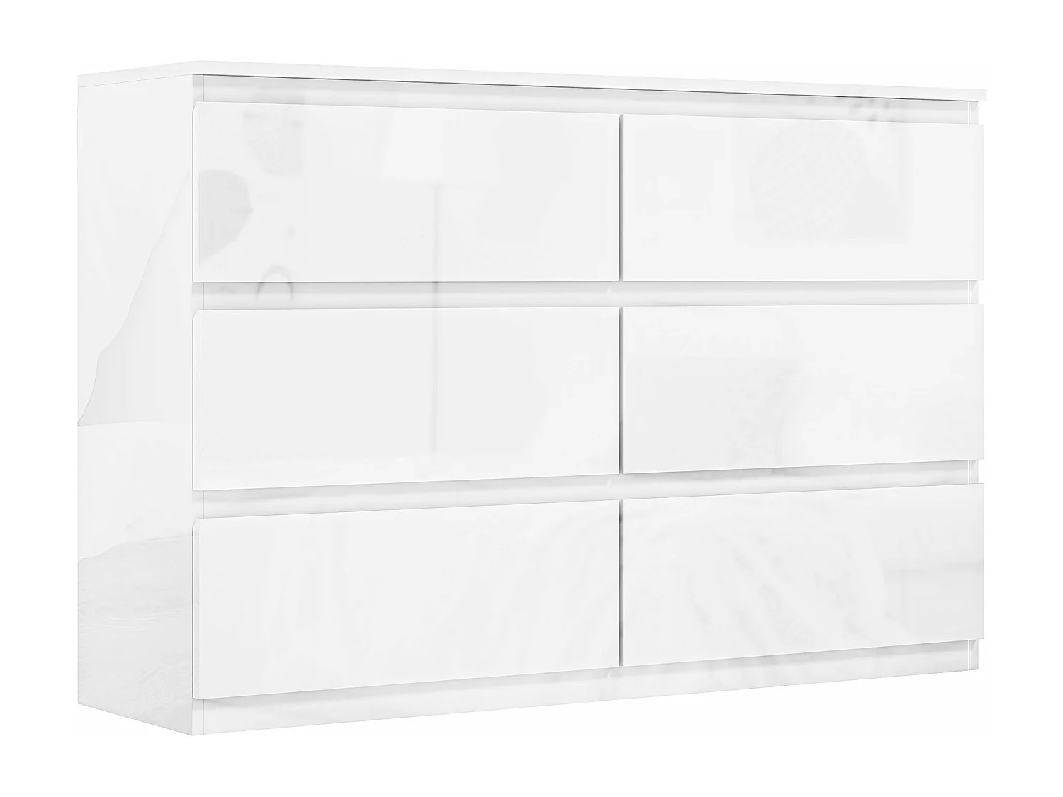 Cómoda Moderna com 6 Gavetas em Madeira Branca para Organizar Seu Espaço