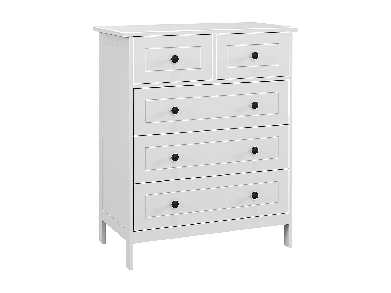 Cómoda Kalue Homcom 5 cajones blanco 91x74x40 cm