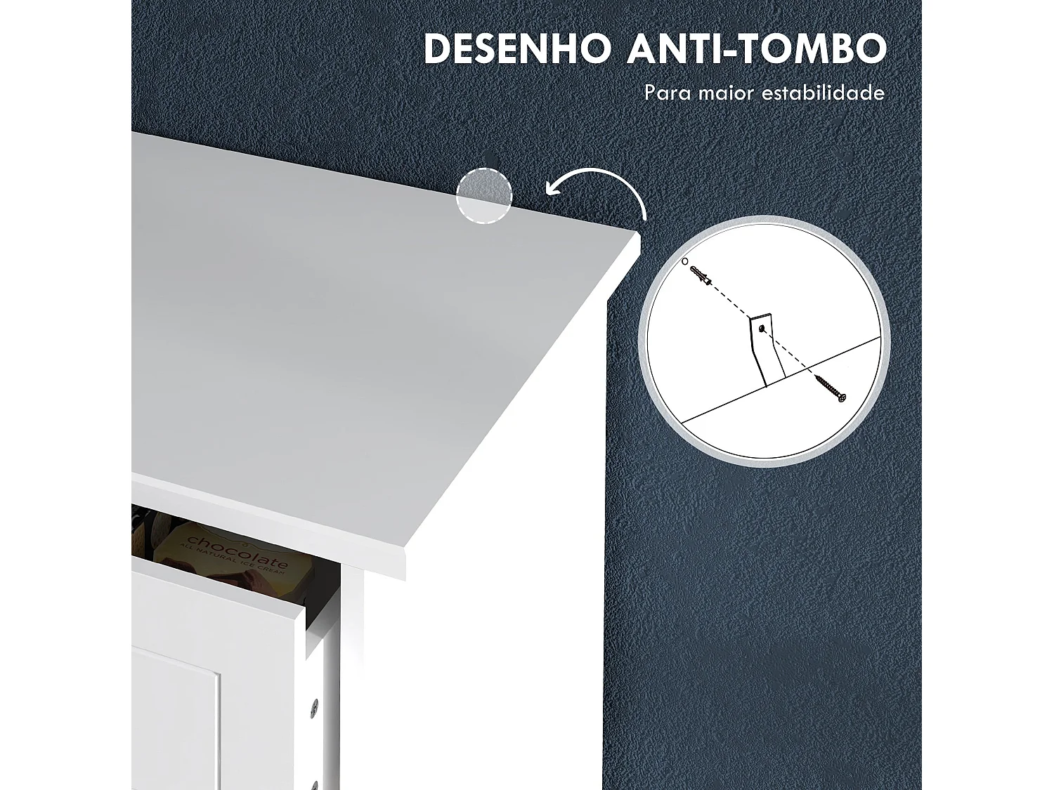 Cómoda Branca Moderna com 5 Gavetas para Quarto e Sala de Estar 74x40x91 cm