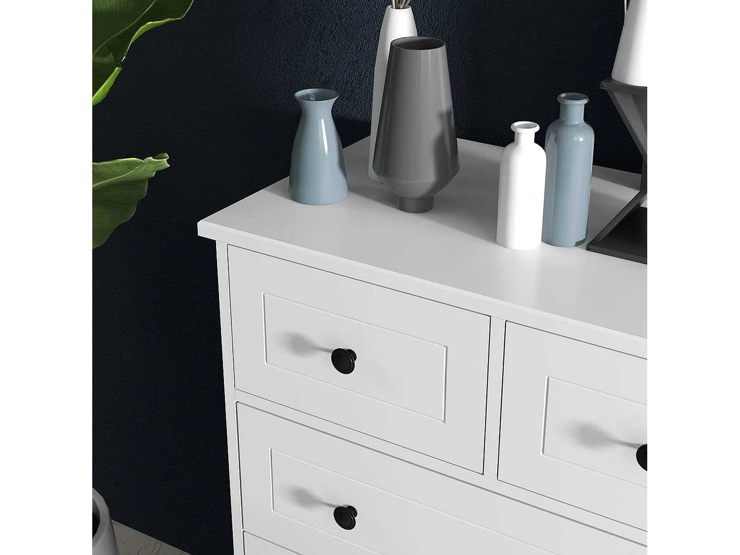 Cómoda Branca Moderna com 5 Gavetas para Quarto e Sala de Estar 74x40x91 cm