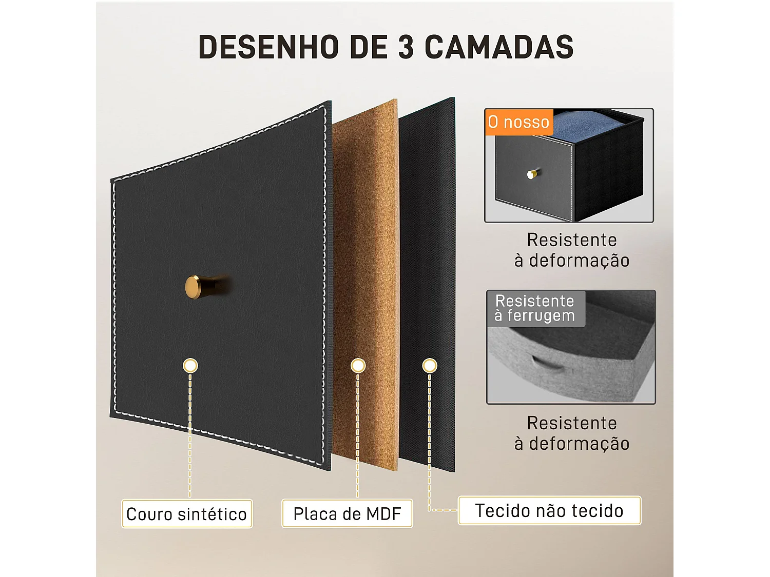 Cómoda Manchester Homcom 9 cajones negro/dorado 103,5x88x30 cm