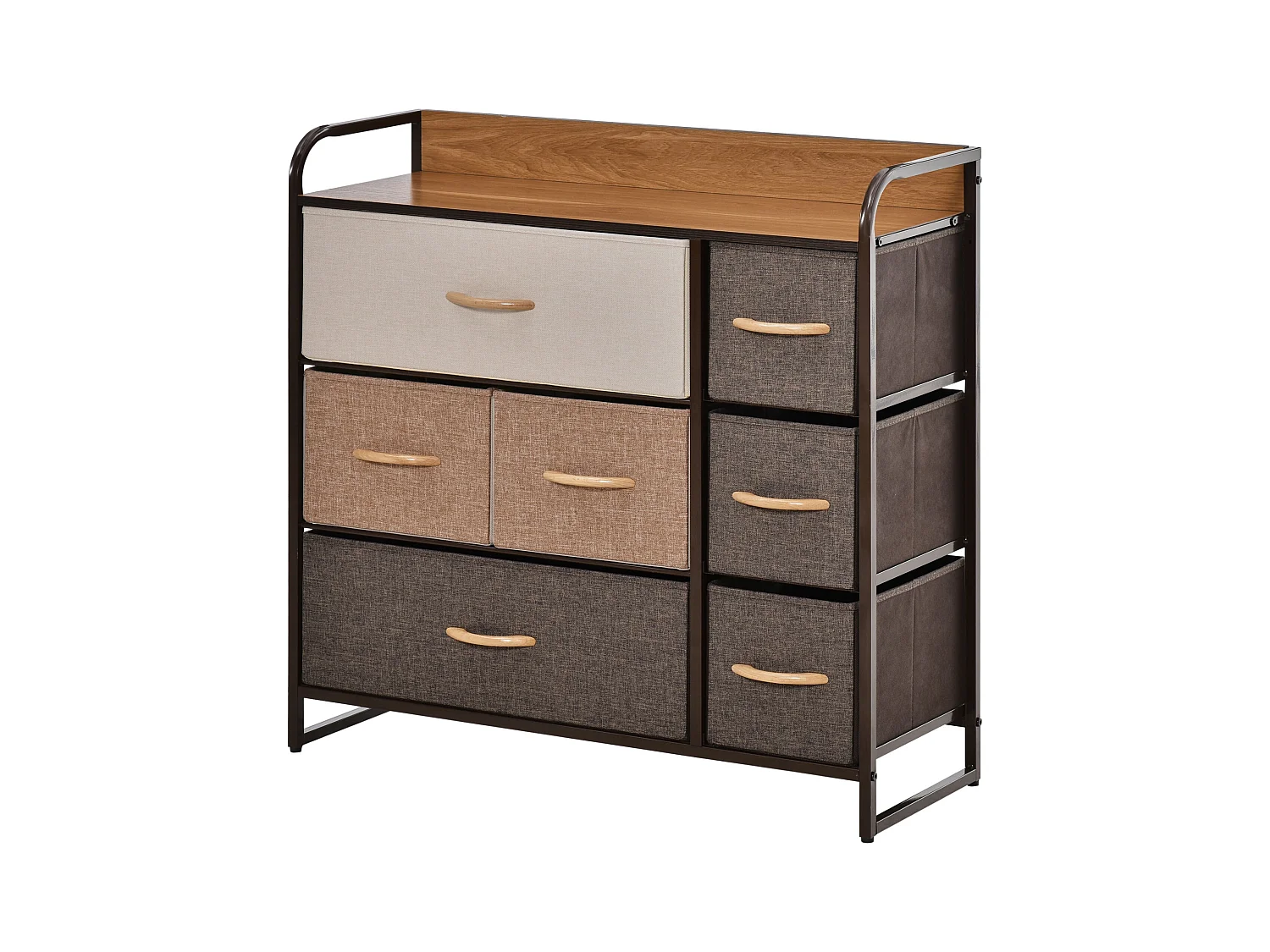 Cajonera Bolt Homcom 7 cajones de tela multicolor 78,5x80x29 cm