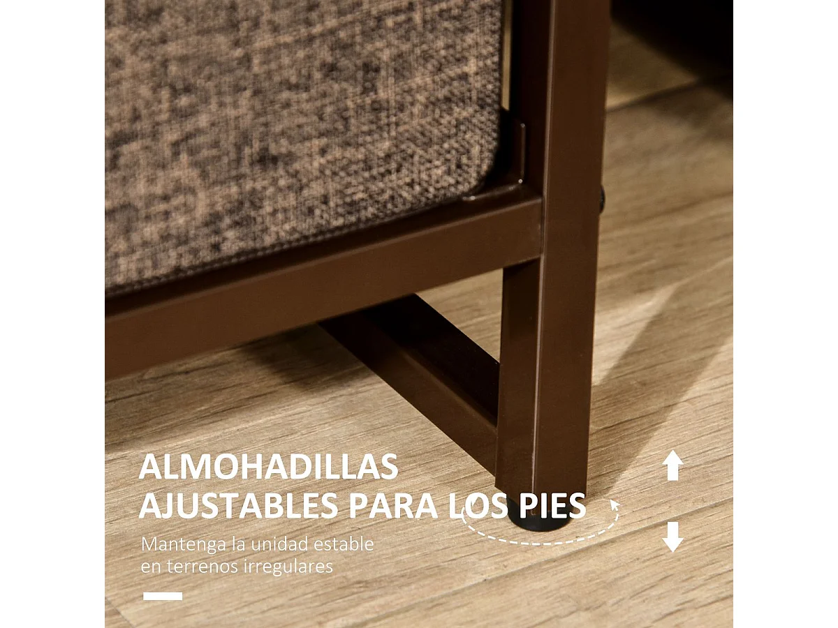 Cómoda Moderna com 7 Gavetas Dobráveis e Estrutura Metálica para Organização Prática