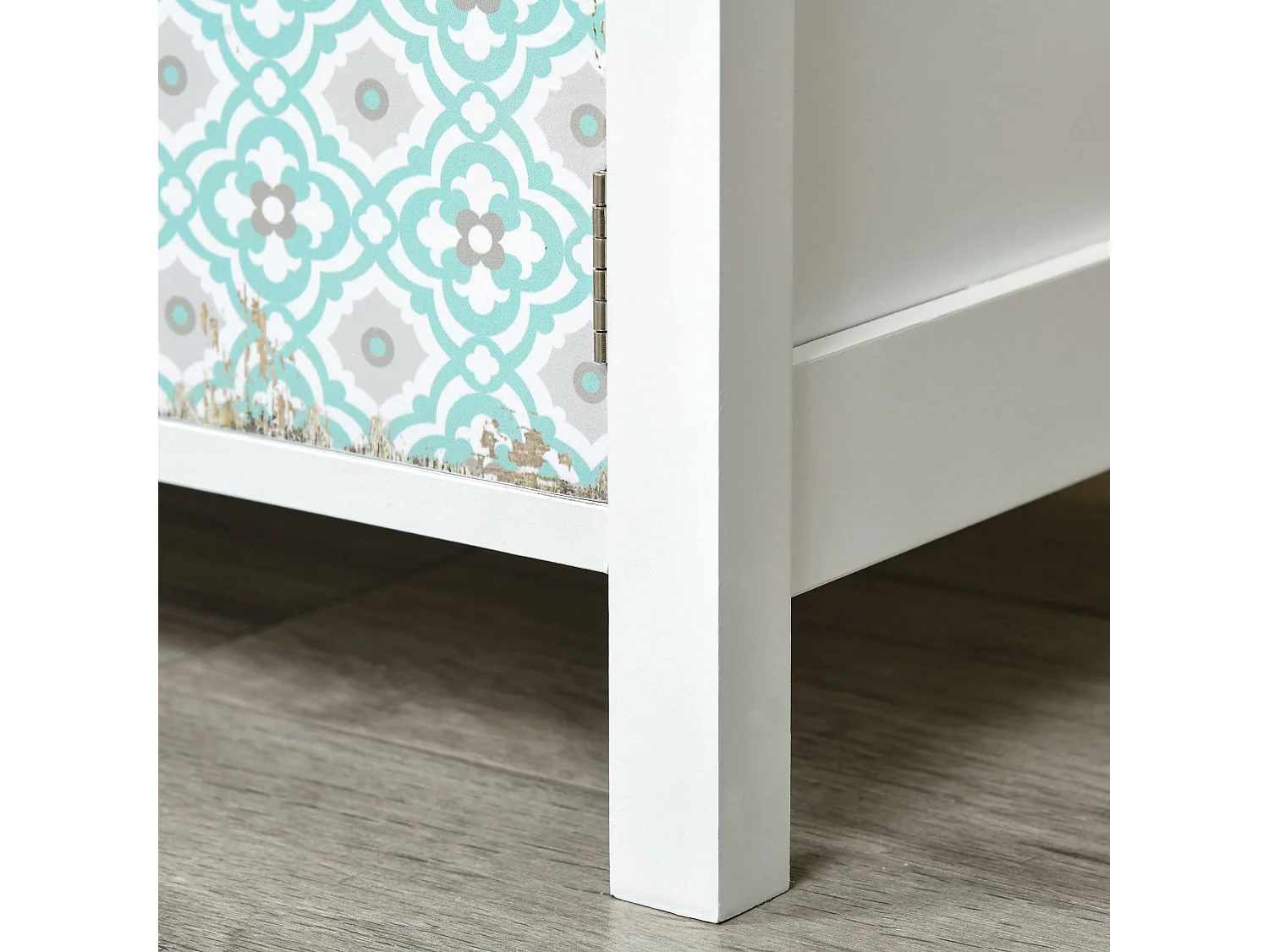 Cómoda Hortensia Homcom 2 cajones + 3 armarios blanco 80x68x34 cm