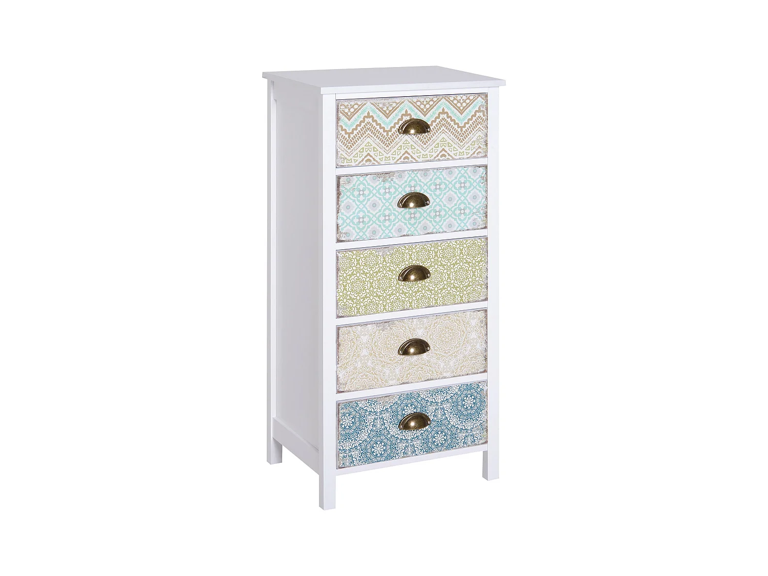 Cajonera Etnika Homcom 5 cajones multicolor 97,5x46x34 cm
