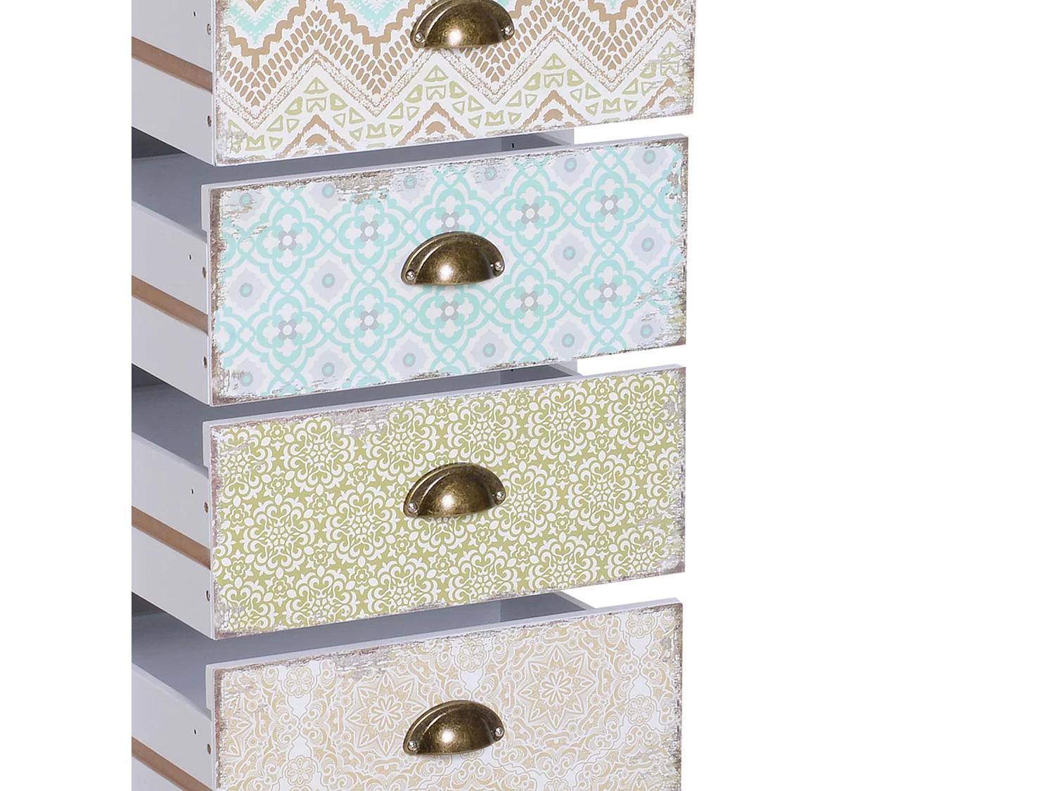 Cajonera Etnika Homcom 5 cajones multicolor 97,5x46x34 cm