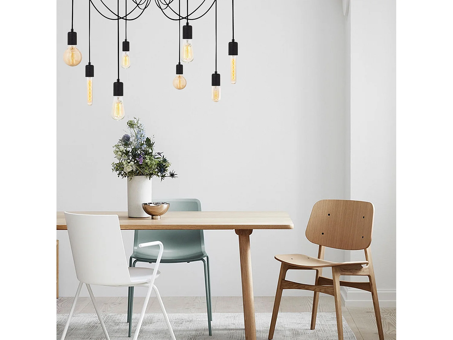 Candeeiro Preto Elegante Kabluni MR 929 com Altura Ajustável