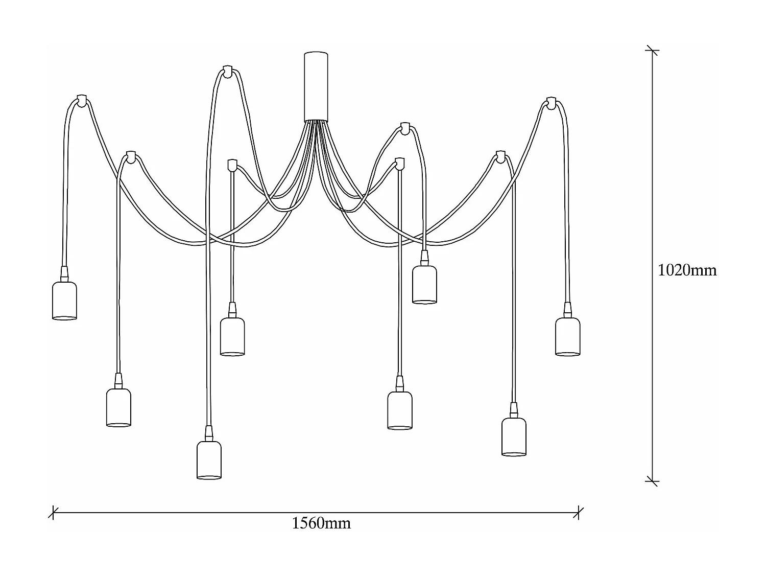 Candeeiro Preto Elegante Kabluni MR 929 com Altura Ajustável