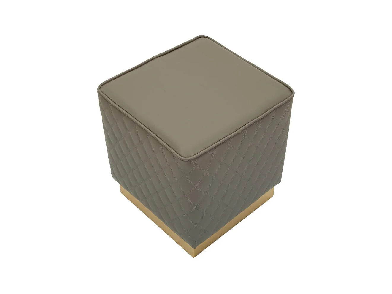 Pouf Matelassé "Sharon" 38cm Gris & Or