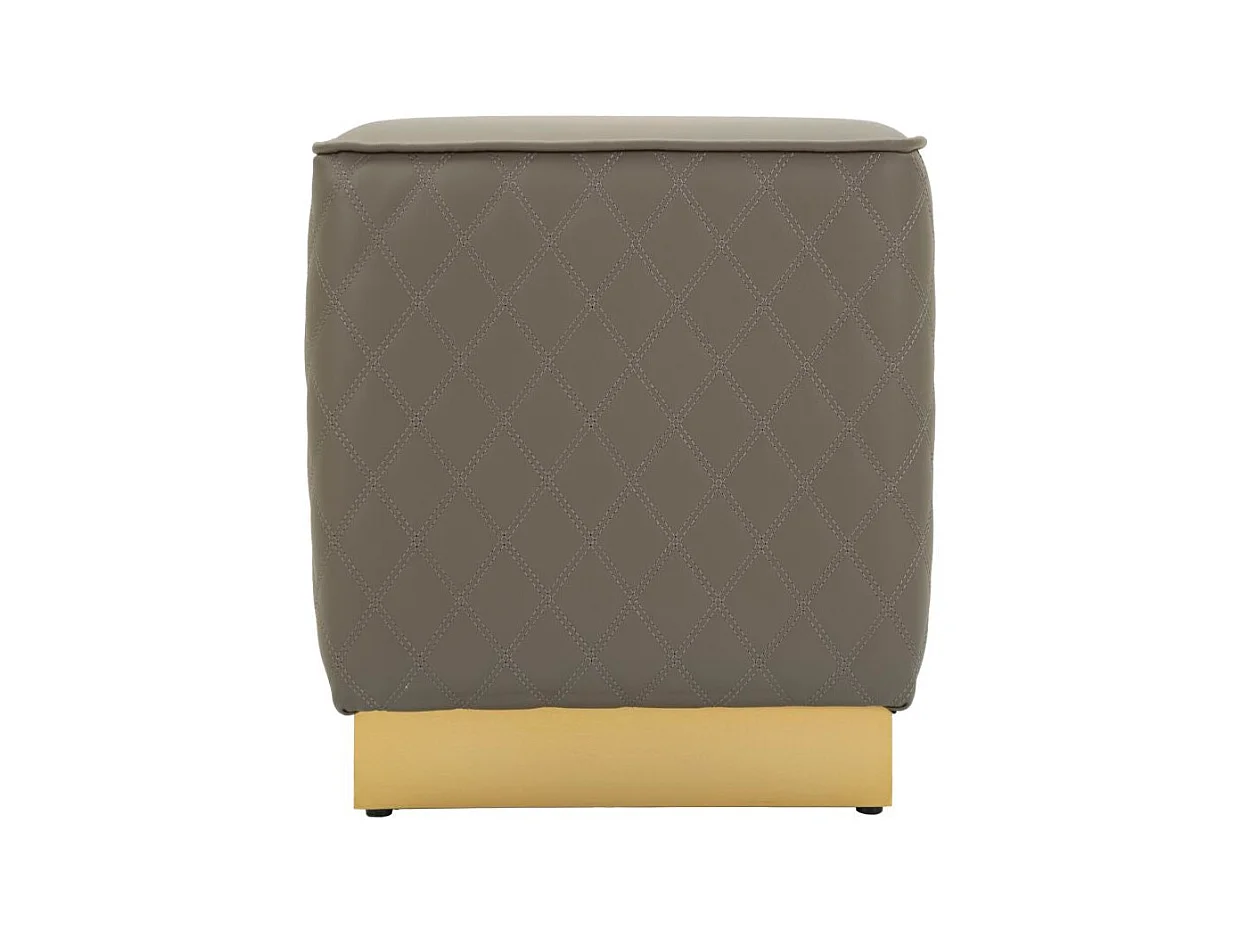 Pouf Matelassé "Sharon" 38cm Gris & Or