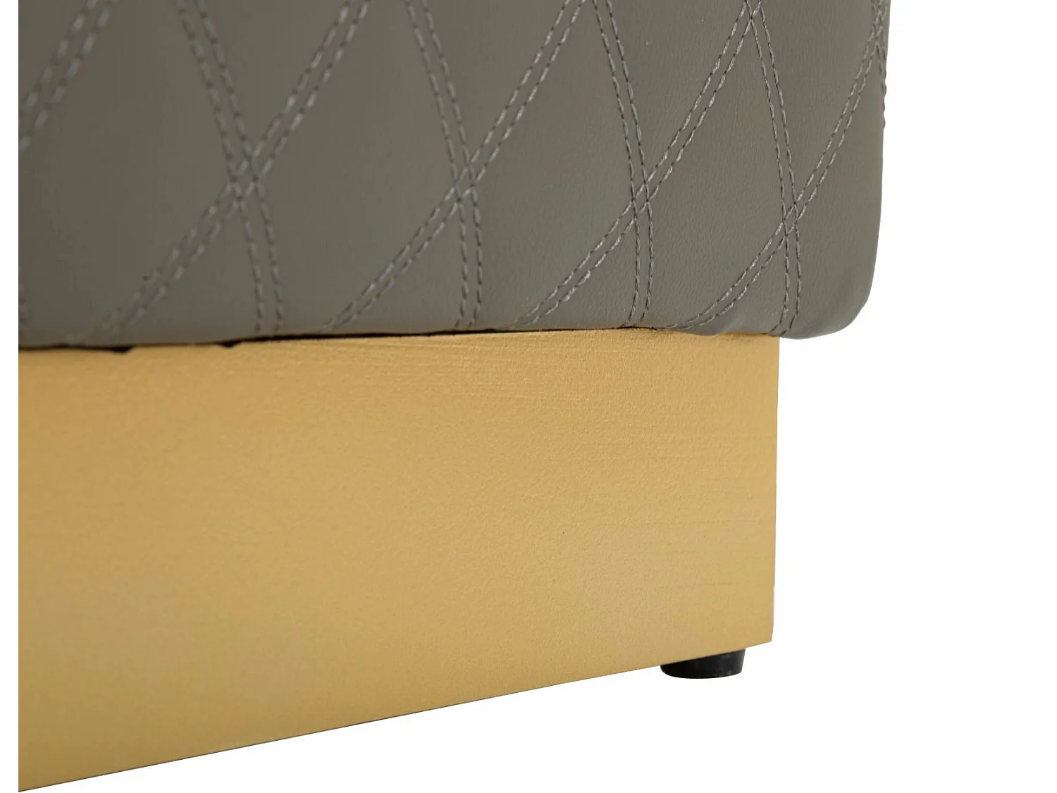 Pouf Matelassé "Sharon" 38cm Gris & Or