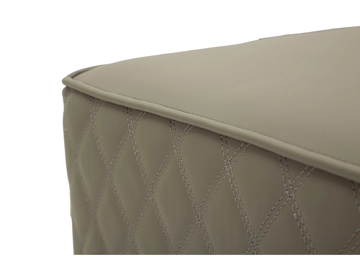 Pouf Matelassé "Sharon" 38cm Gris & Or