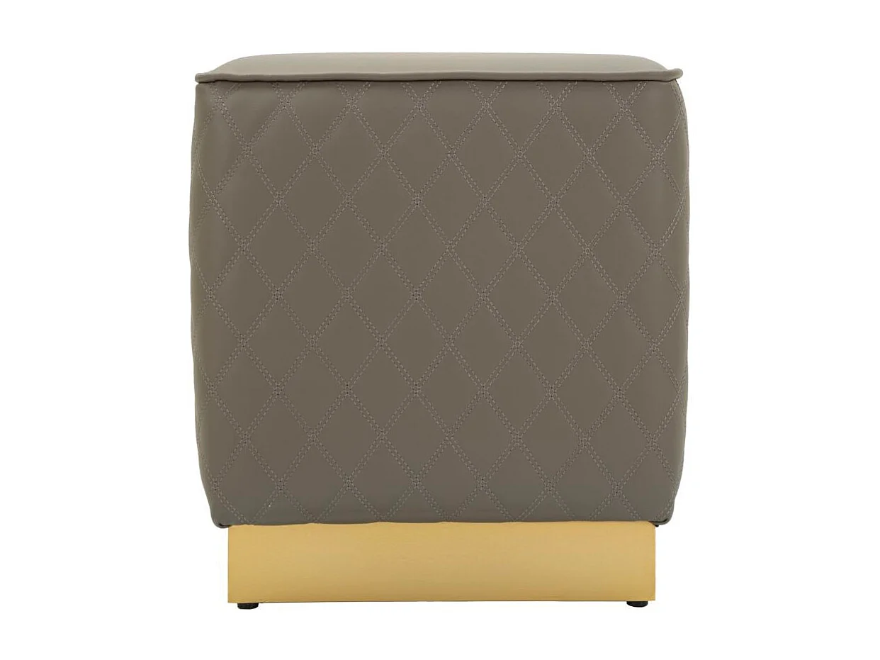 Pouf Matelassé "Sharon" 38cm Gris & Or