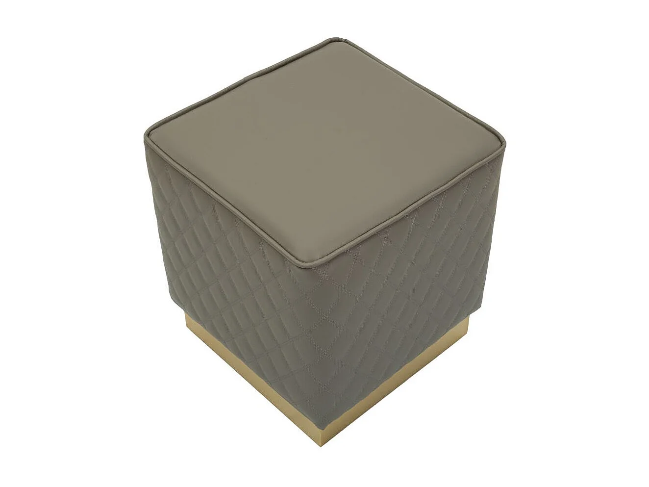 Pouf Matelassé "Sharon" 38cm Gris & Or