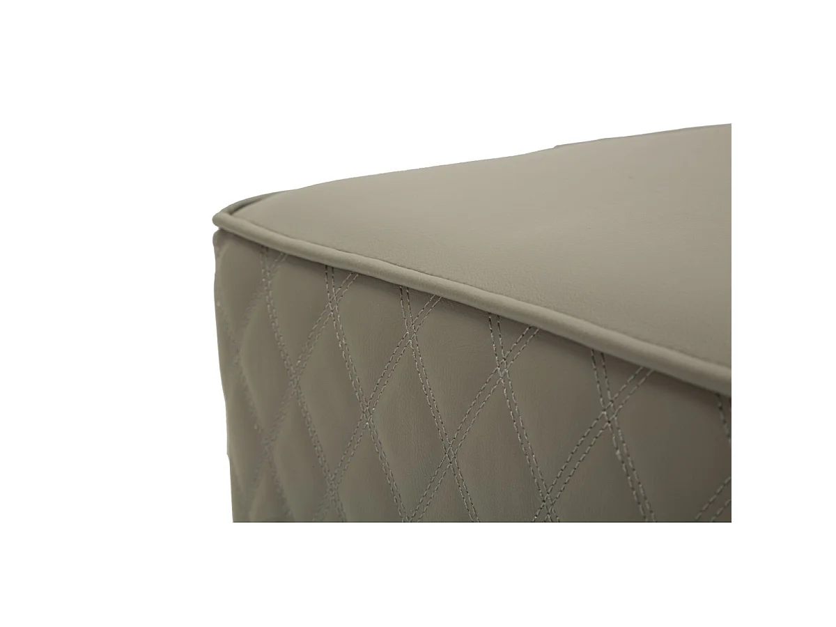 Pouf Matelassé "Sharon" 38cm Gris & Or