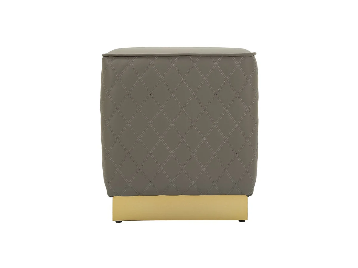 Pouf Matelassé "Sharon" 38cm Gris & Or