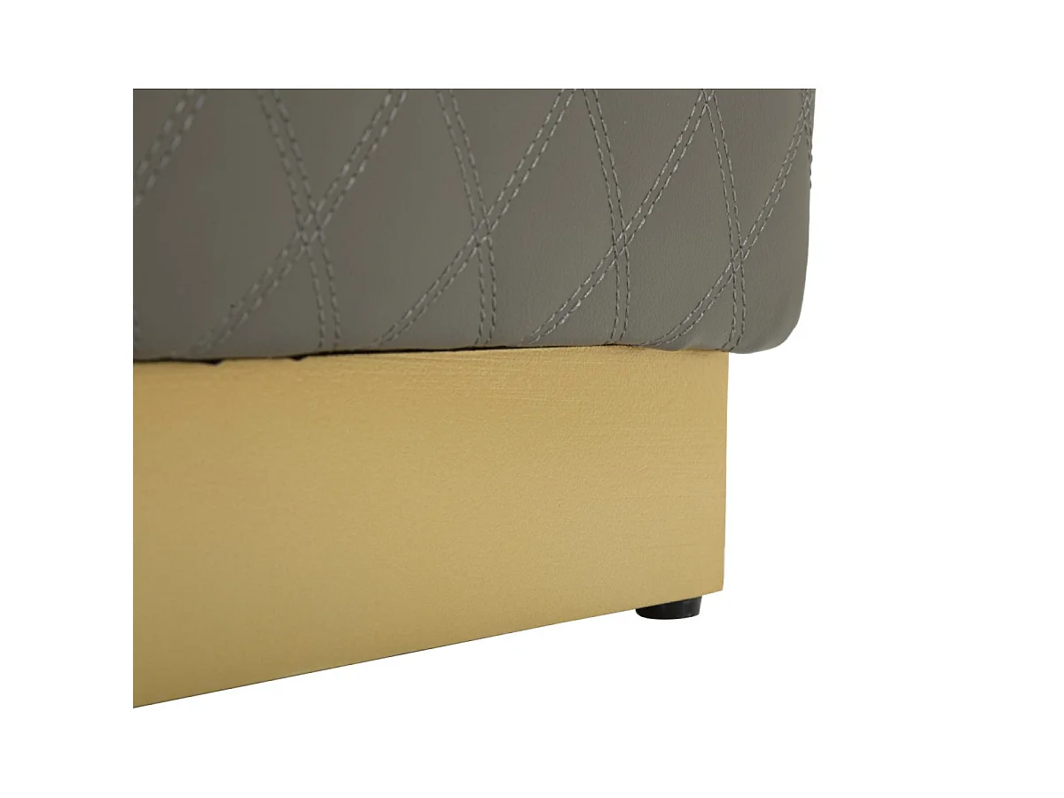 Pouf Matelassé "Sharon" 38cm Gris & Or