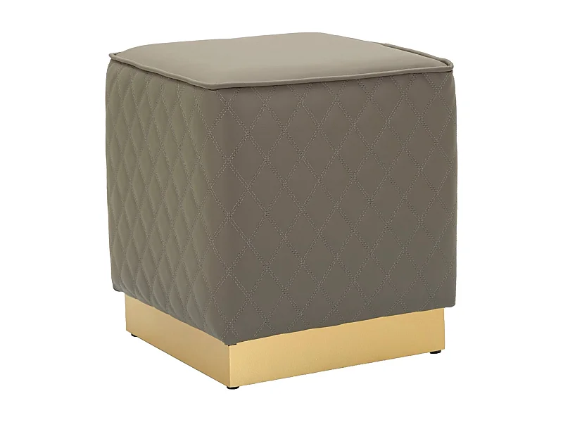 Pouf Matelassé "Sharon" 38cm Gris & Or