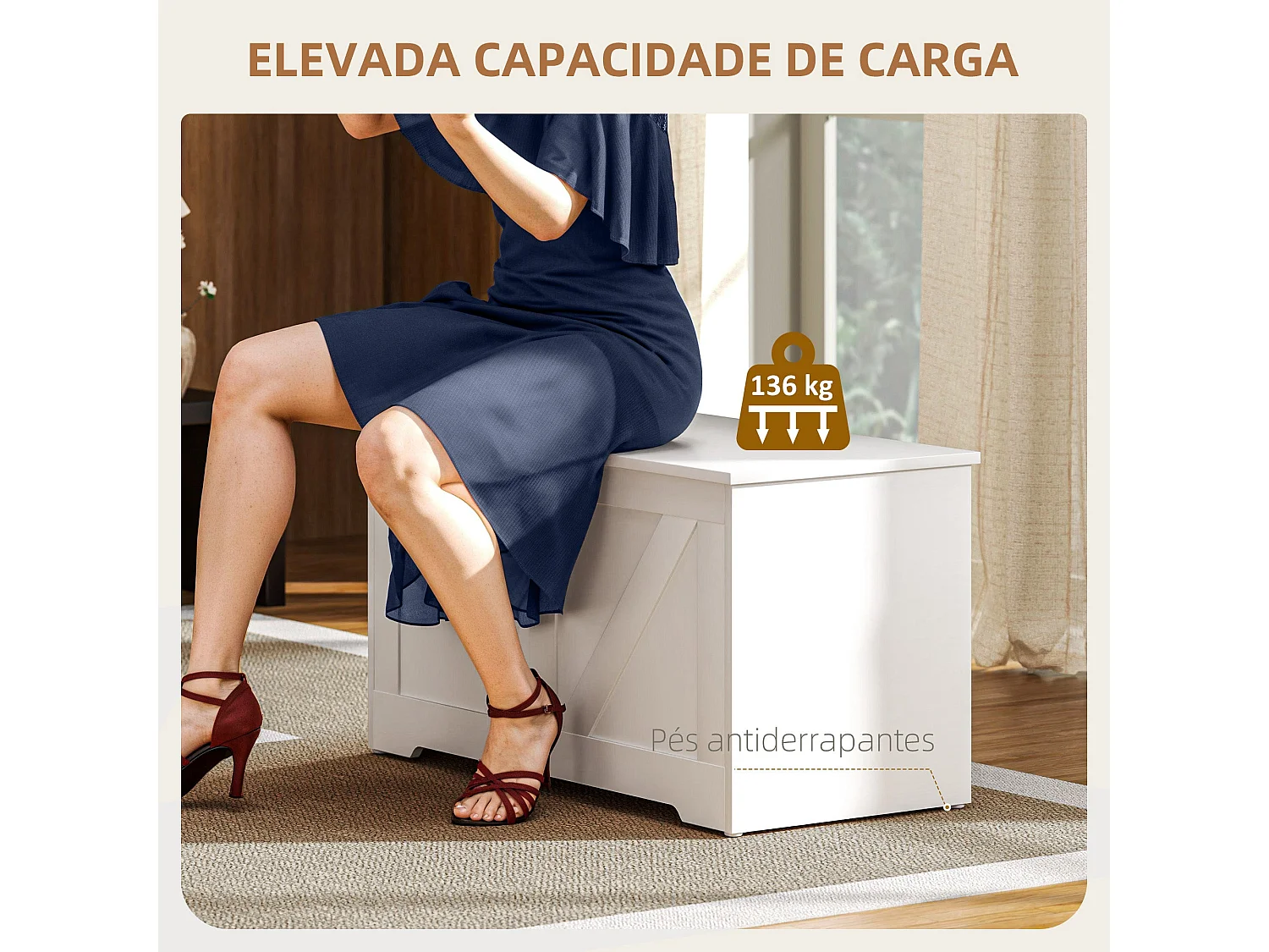 Baú de Armazenamento Versátil 100L para Casa e Quarto - Estilo Moderno e Funcional