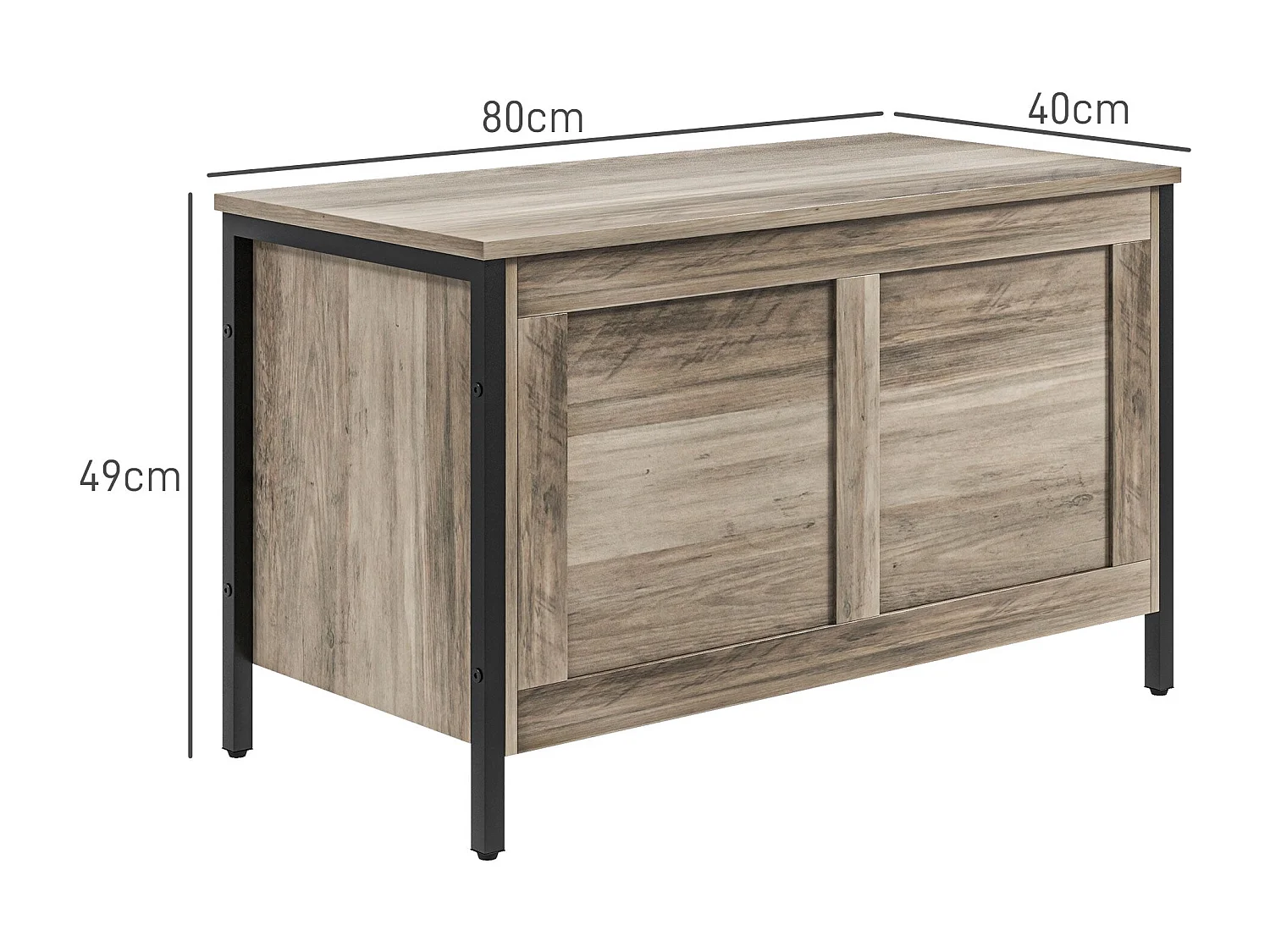 Baú de Armazenamento Versátil para Sala e Quarto – Modelo Lyon 95L com Dobradiça de Segurança e Design Moderno