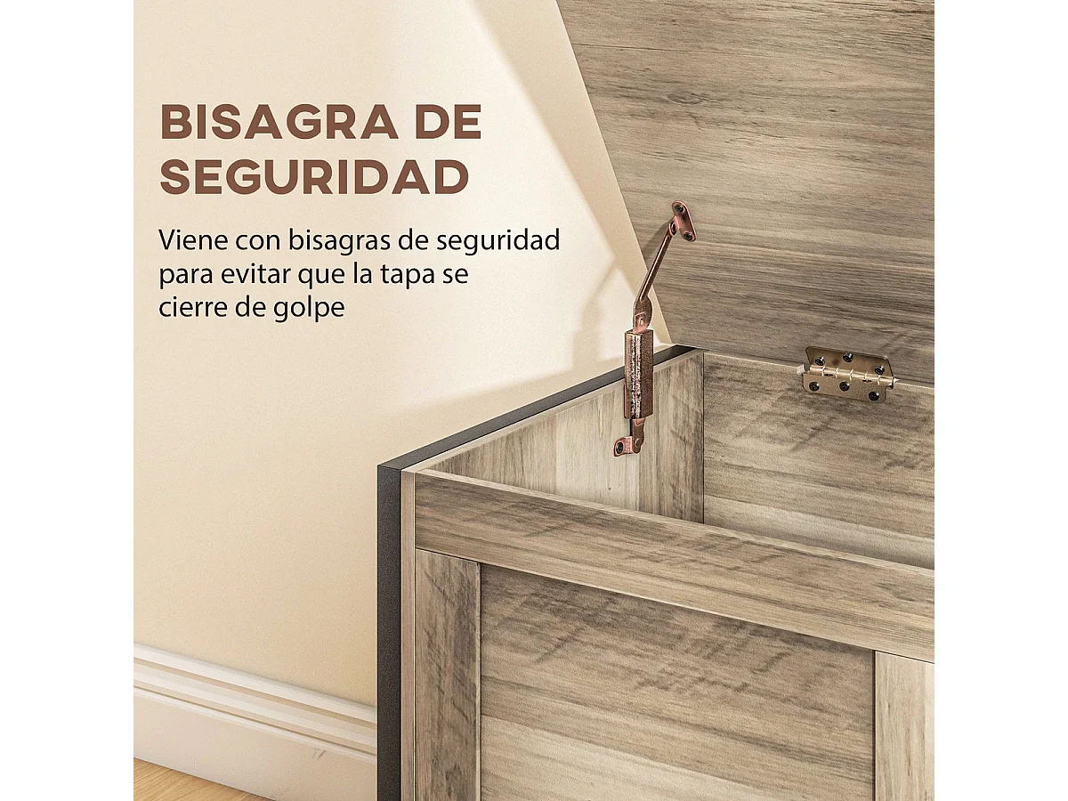 Baú de Armazenamento Versátil para Sala e Quarto – Modelo Lyon 95L com Dobradiça de Segurança e Design Moderno