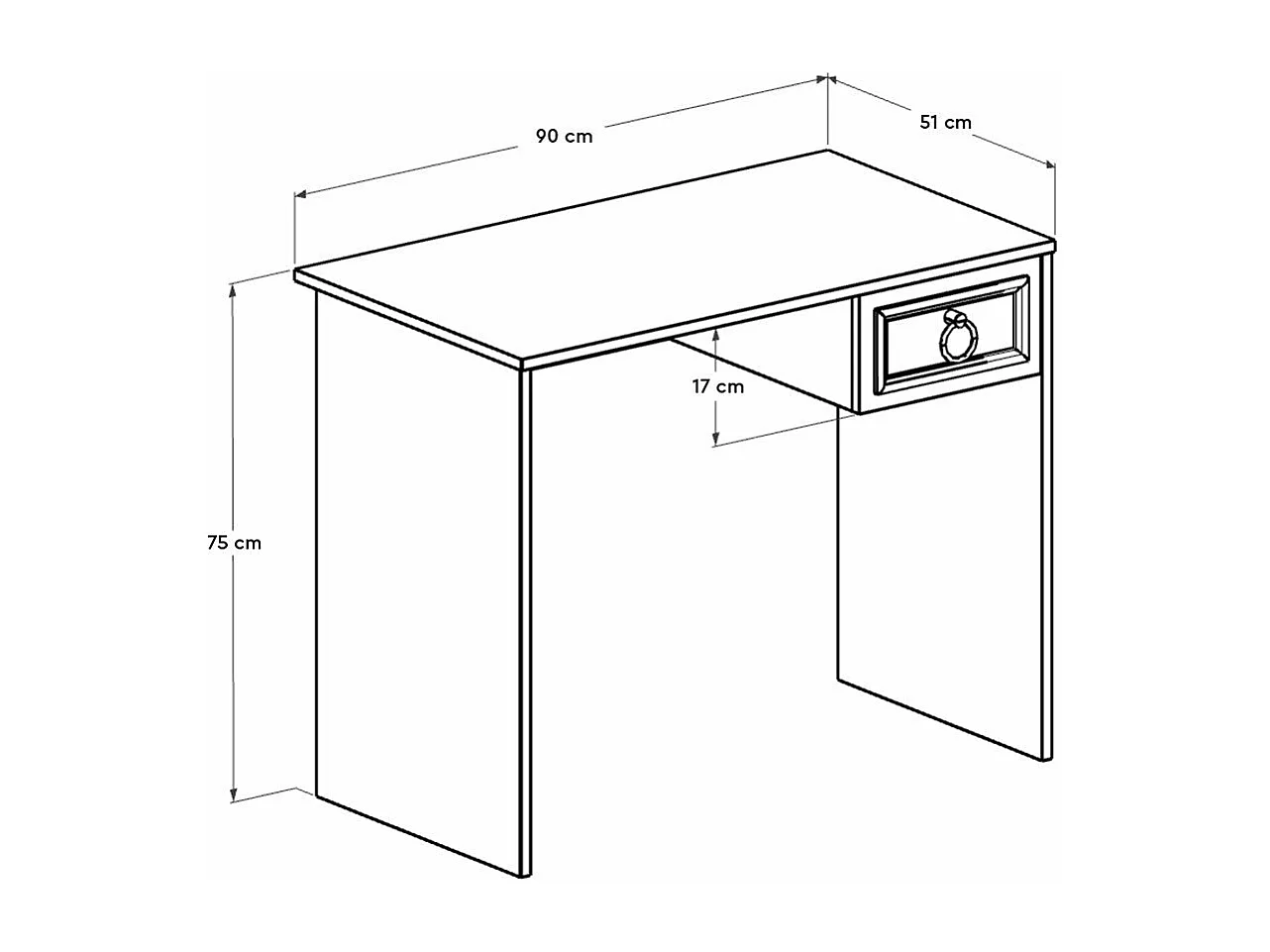 Secretária Elegance Branca - 90 x 75 x 51 cm - Design Moderno e Funcional
