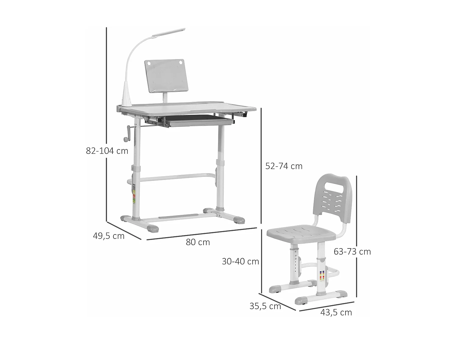 Secretária de Canto Moderna Luleå em Branco - 80x49 cm, Ideal para Estudo e Trabalho