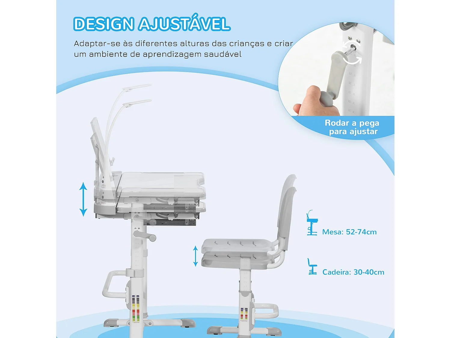 Secretária de Canto Moderna Luleå em Branco - 80x49 cm, Ideal para Estudo e Trabalho