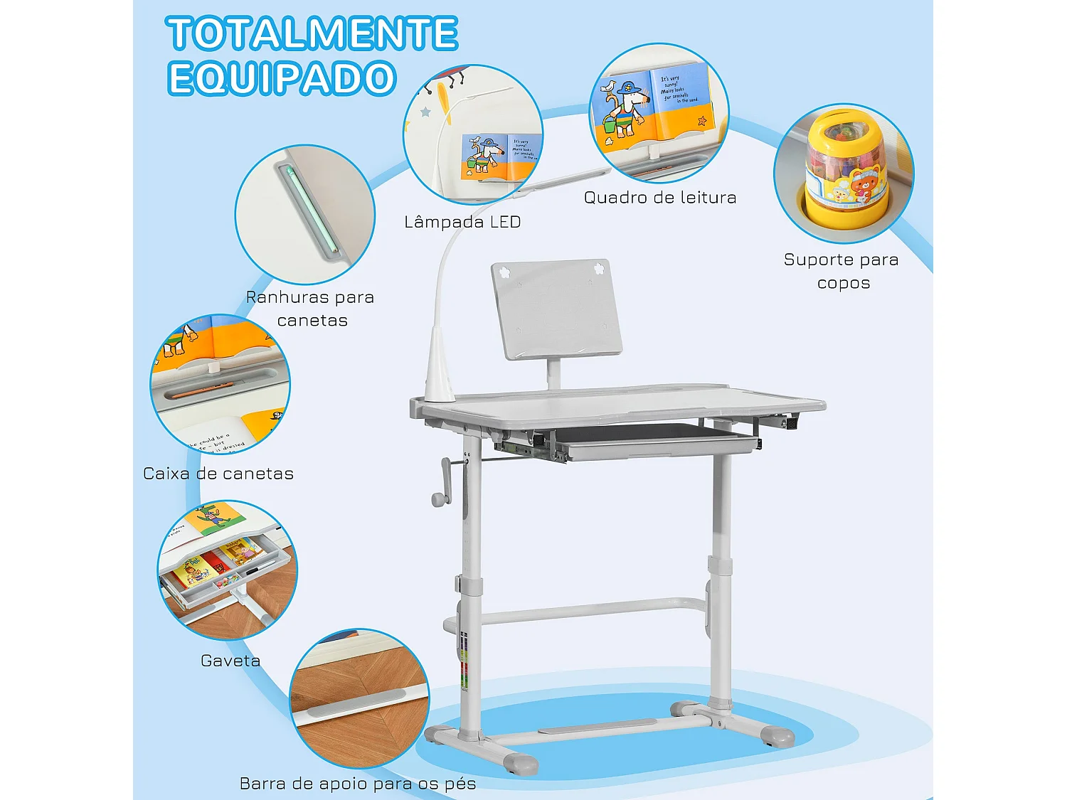 Secretária de Canto Moderna Luleå em Branco - 80x49 cm, Ideal para Estudo e Trabalho