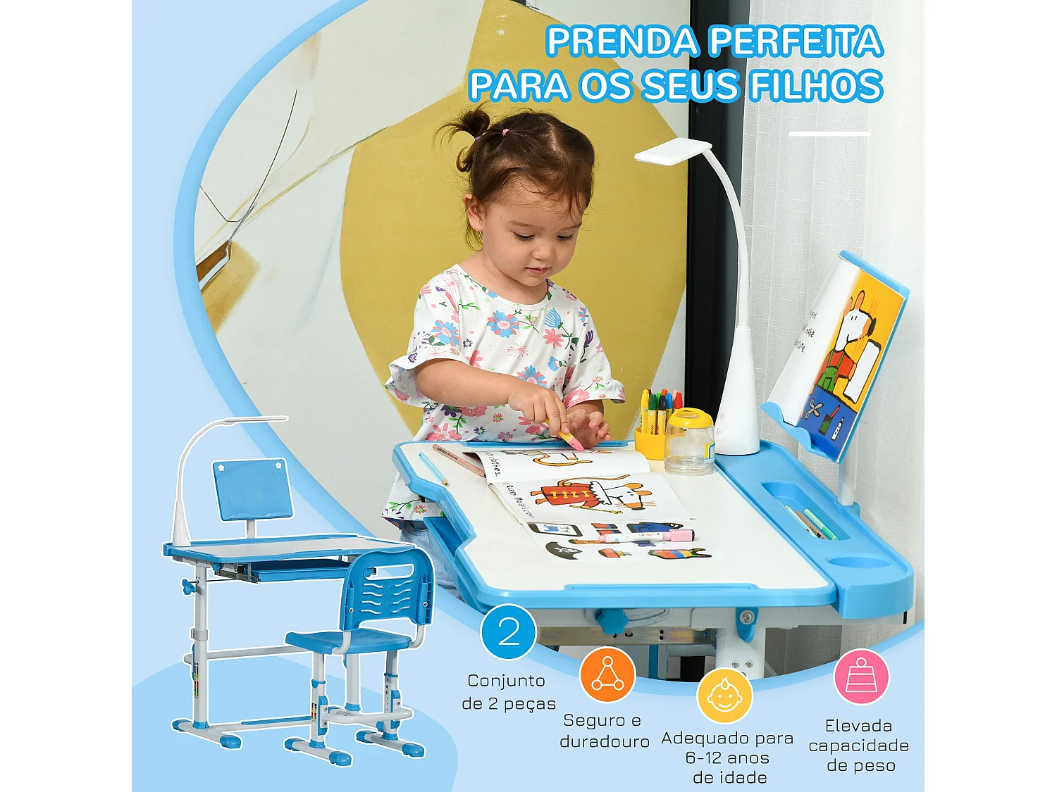 Secretária de Canto Moderna Reykjavik 80x49 em Branco - Perfeita para Estudo e Trabalho