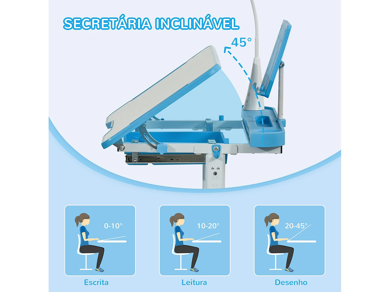 Secretária de Canto Moderna Reykjavik 80x49 em Branco - Perfeita para Estudo e Trabalho