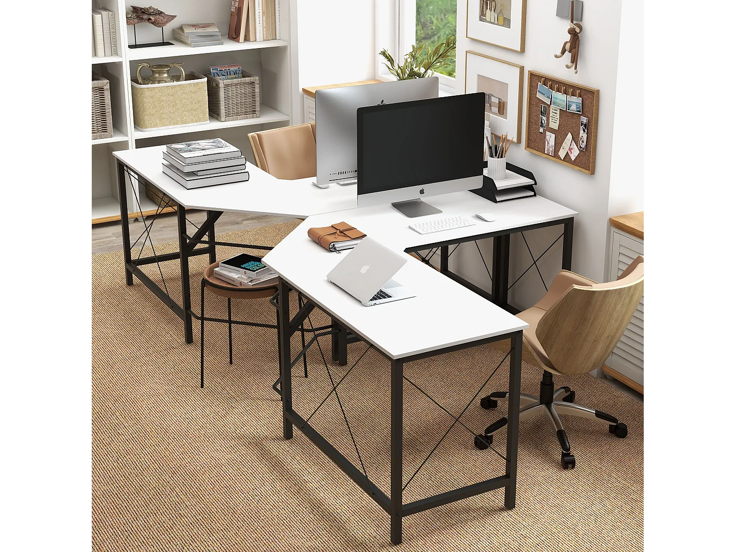 Secretária de Canto Moderna Nice – 150x150x76 cm – Ideal para Escritório e Estudo