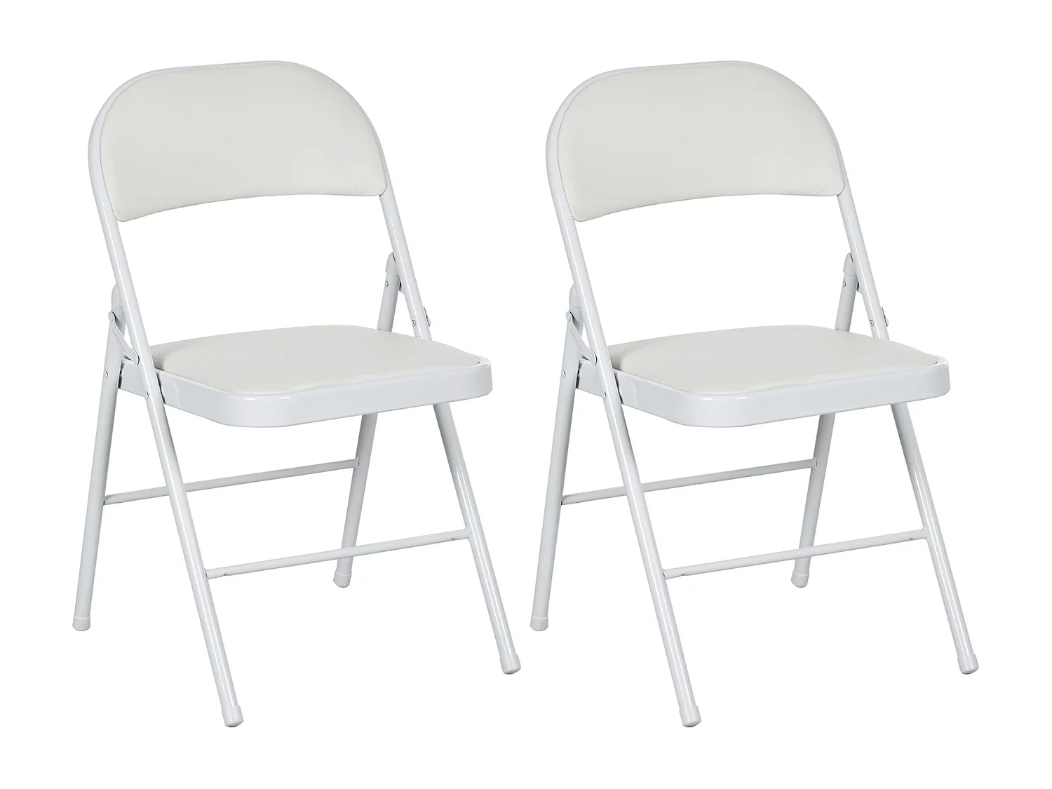 Conjunto Elegante de 2 Cadeiras Dobráveis com Encosto e Estrutura de Aço para Sala de Estar e Escritório