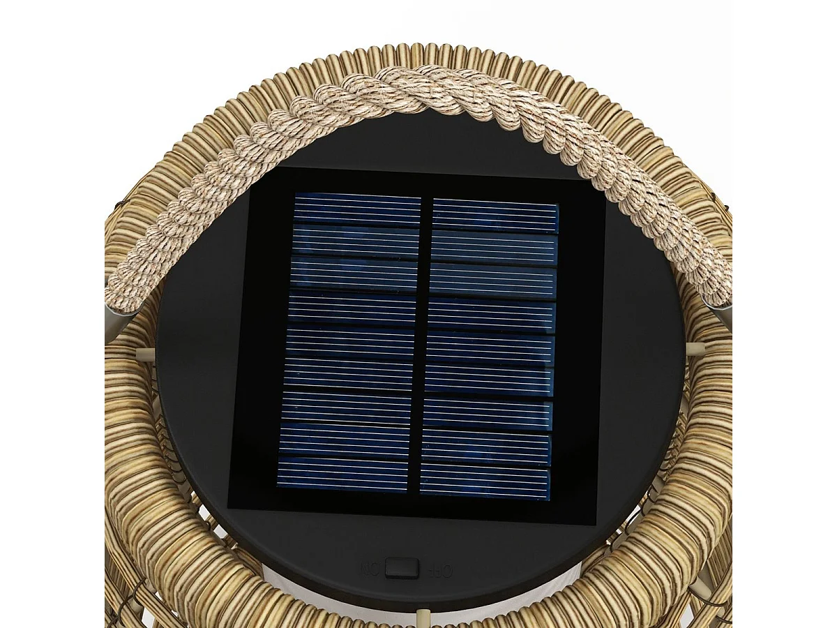 Farolillo solar Ashti Outsunny luces LED natural Ø18x37 cm