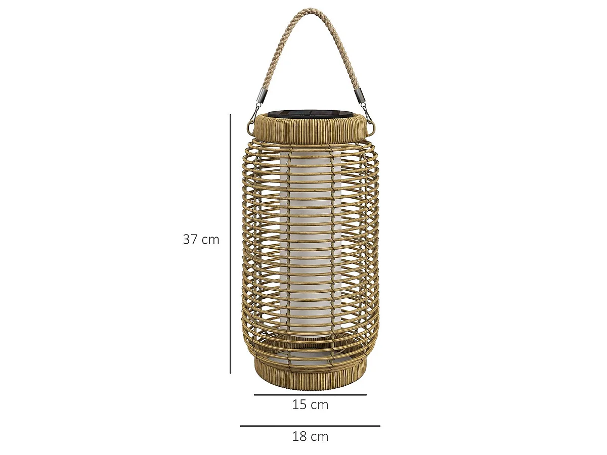 Farolillo solar Ashti Outsunny luces LED natural Ø18x37 cm