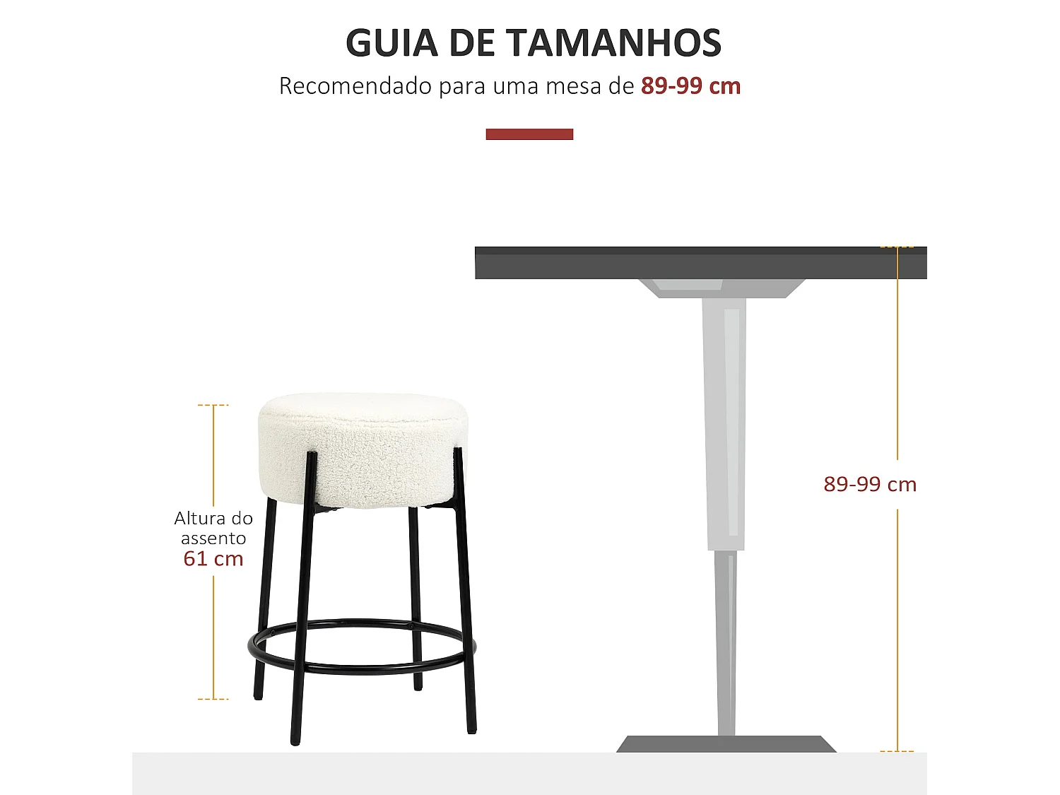Conjunto de 2 Bancos Altos de Cozinha em Borrego - Estilo Moderno e Sofisticado