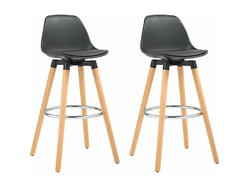 Conjunto Elegante de 2 Bancos de Bar Estofados em PU para Cozinha e Sala de Jantar