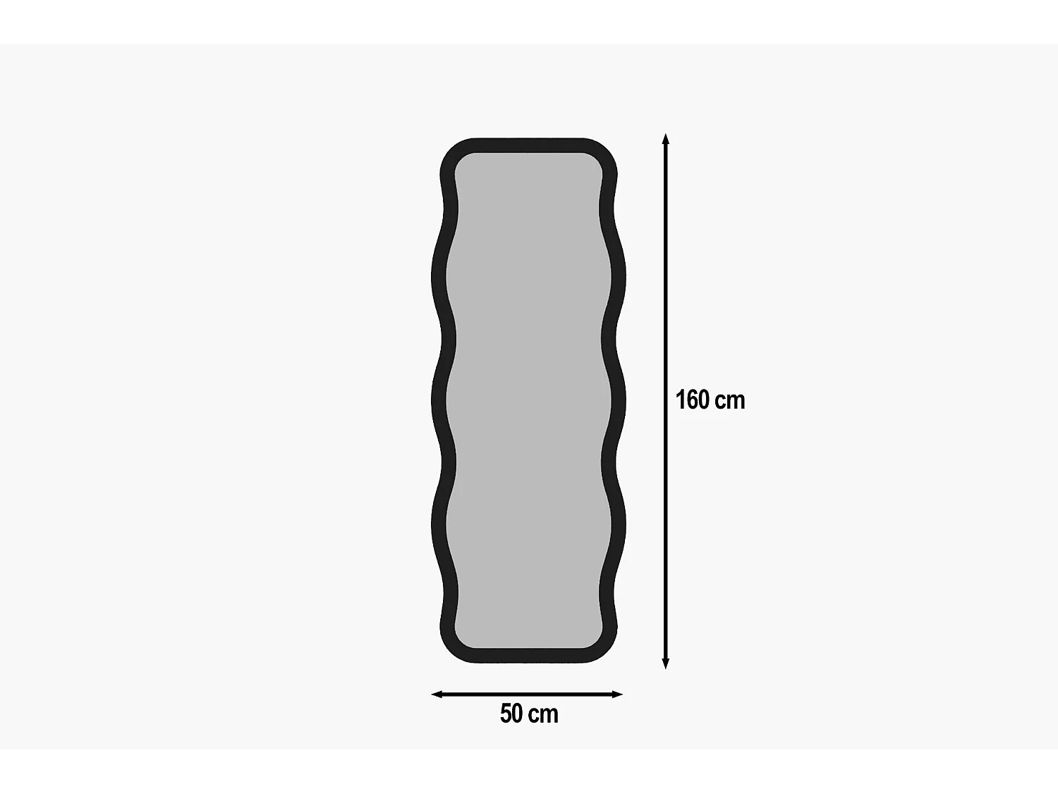 Espelho Ecológico Flotal-E Aror - Design Moderno em Preto, 50x160 cm