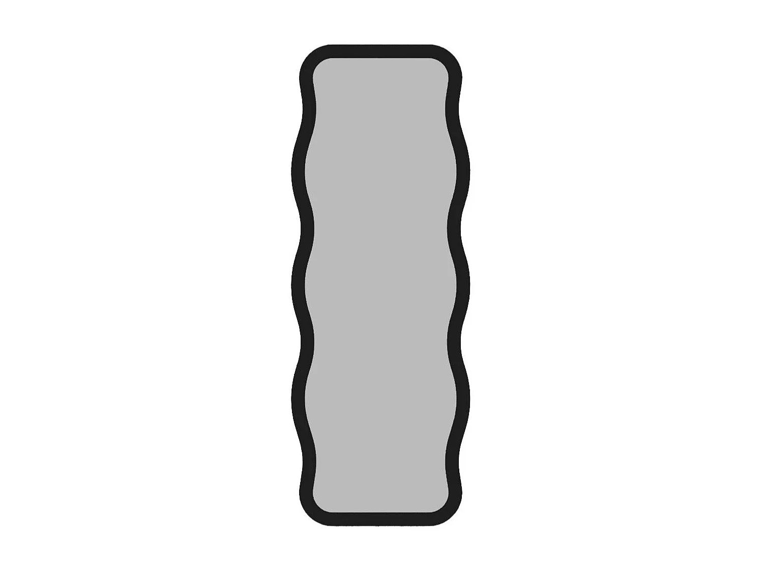 Espelho Ecológico Flotal-E Aror - Design Moderno em Preto, 50x160 cm