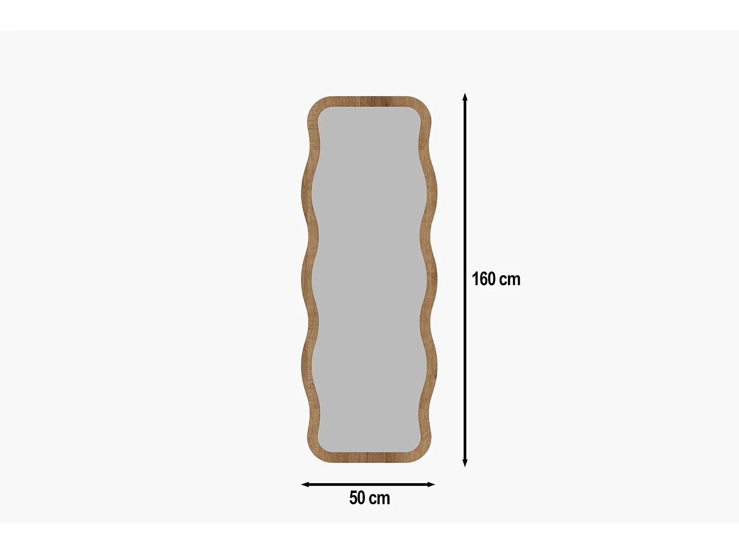Moderner gewellter Standspiegel Aror - Natur