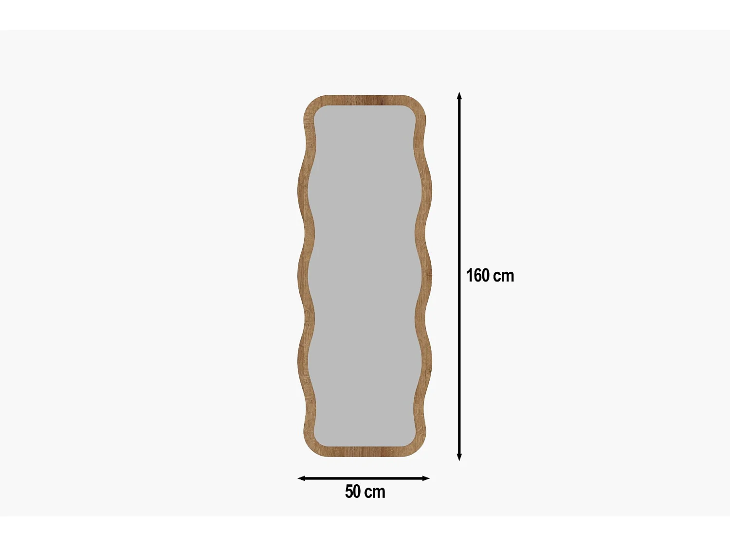 Luna - Miroir sur pieds en bois 50x160cm - Bois clair