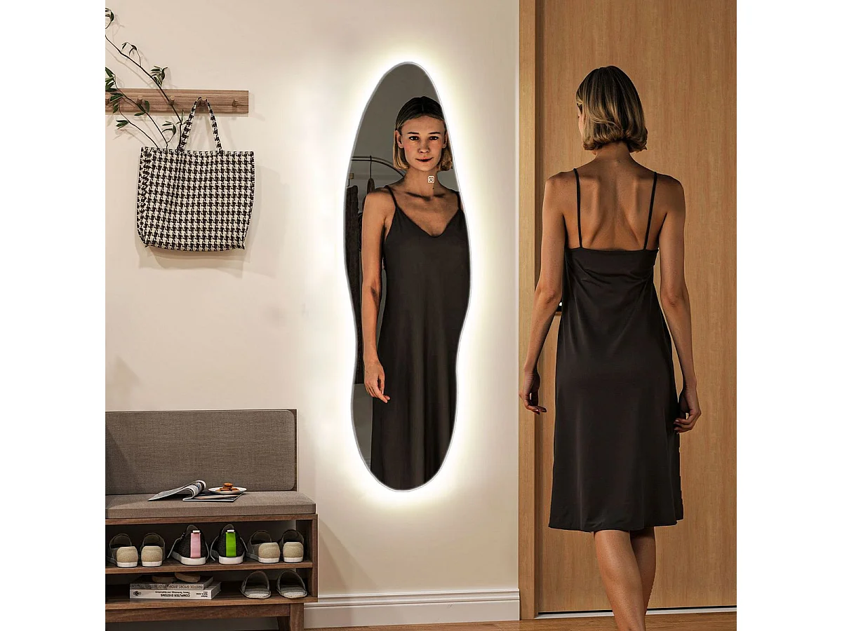 Espejo Tempo Homcom con luz LED transparente 120x40x3 cm