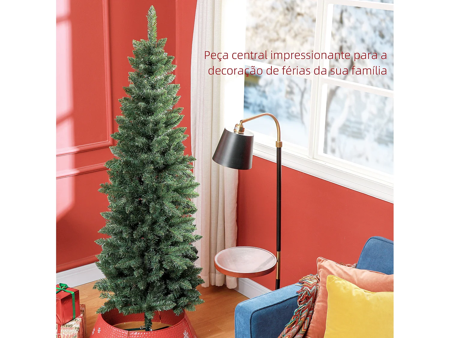 Árbol de Navidad Homcom 479 ramas base plegable verde Ø65x180 cm