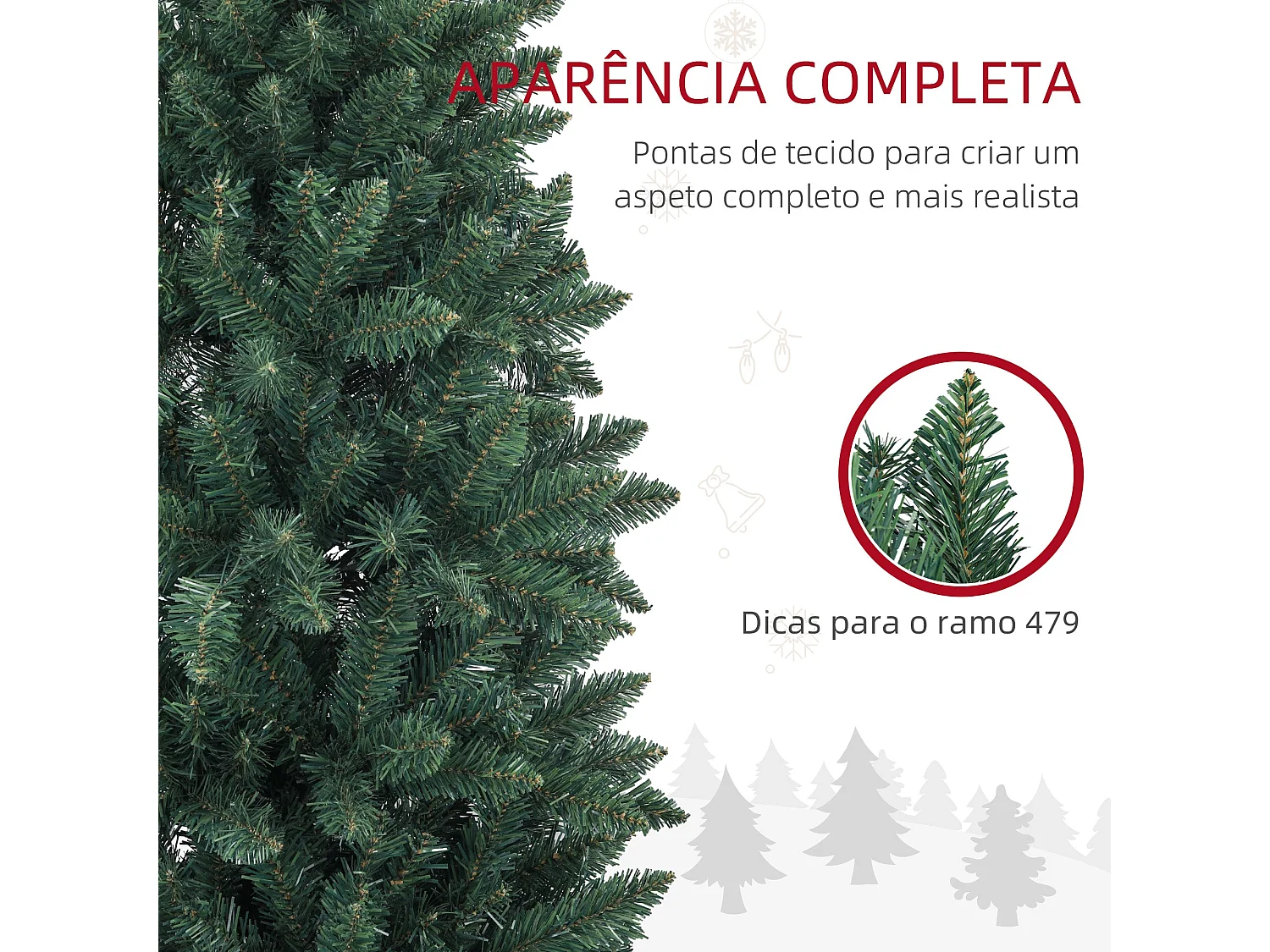 Árbol de Navidad Homcom 479 ramas base plegable verde Ø65x180 cm