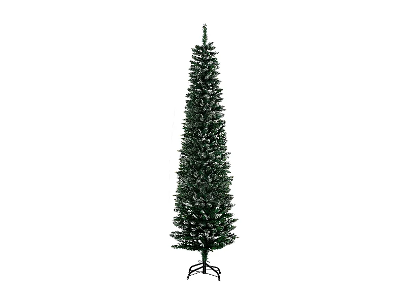 Árbol de Navidad Homcom 570 ramas efecto nieve verde Ø50x190 cm