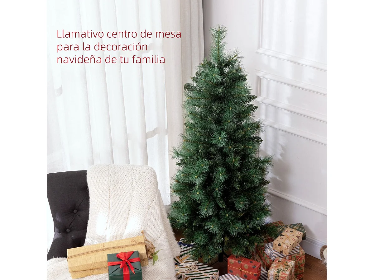 Árbol de Navidad Homcom 354 ramas verde Ø60x150 cm