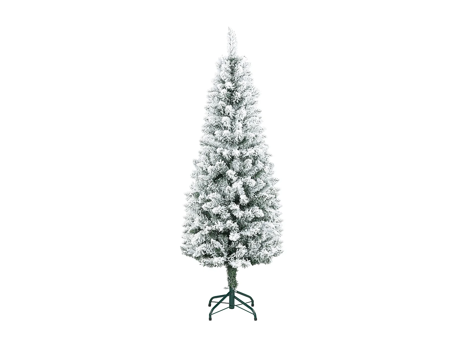Árbol de Navidad Homcom 317 ramas efecto nevado verde Ø55x150 cm