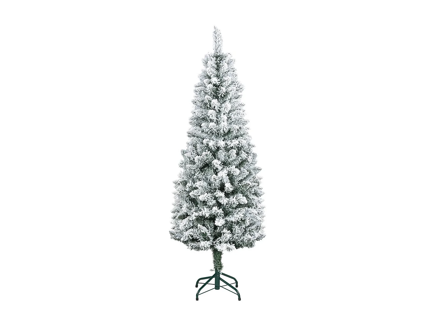 Árbol de Navidad Homcom 317 ramas efecto nevado verde Ø55x150 cm